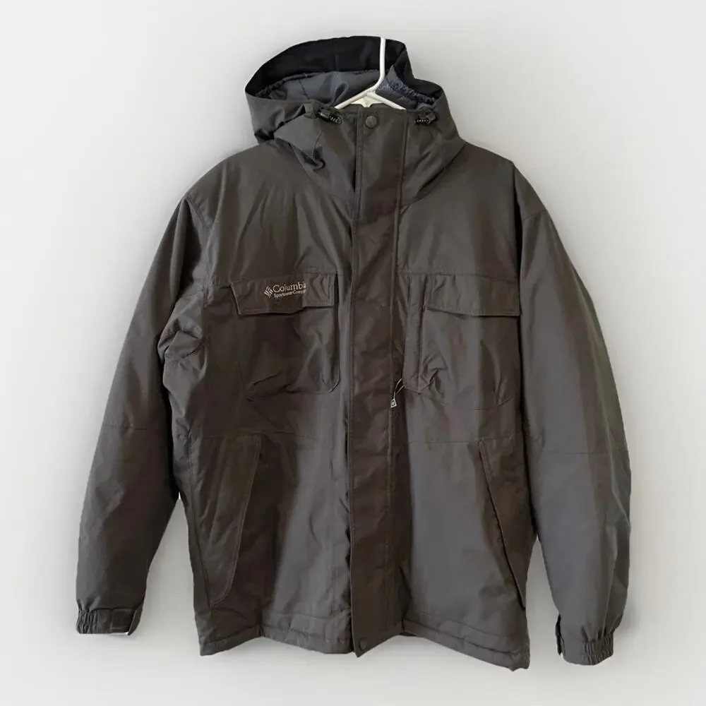Columbia Mens Insulated Jacket Size Large dk gray - EUC